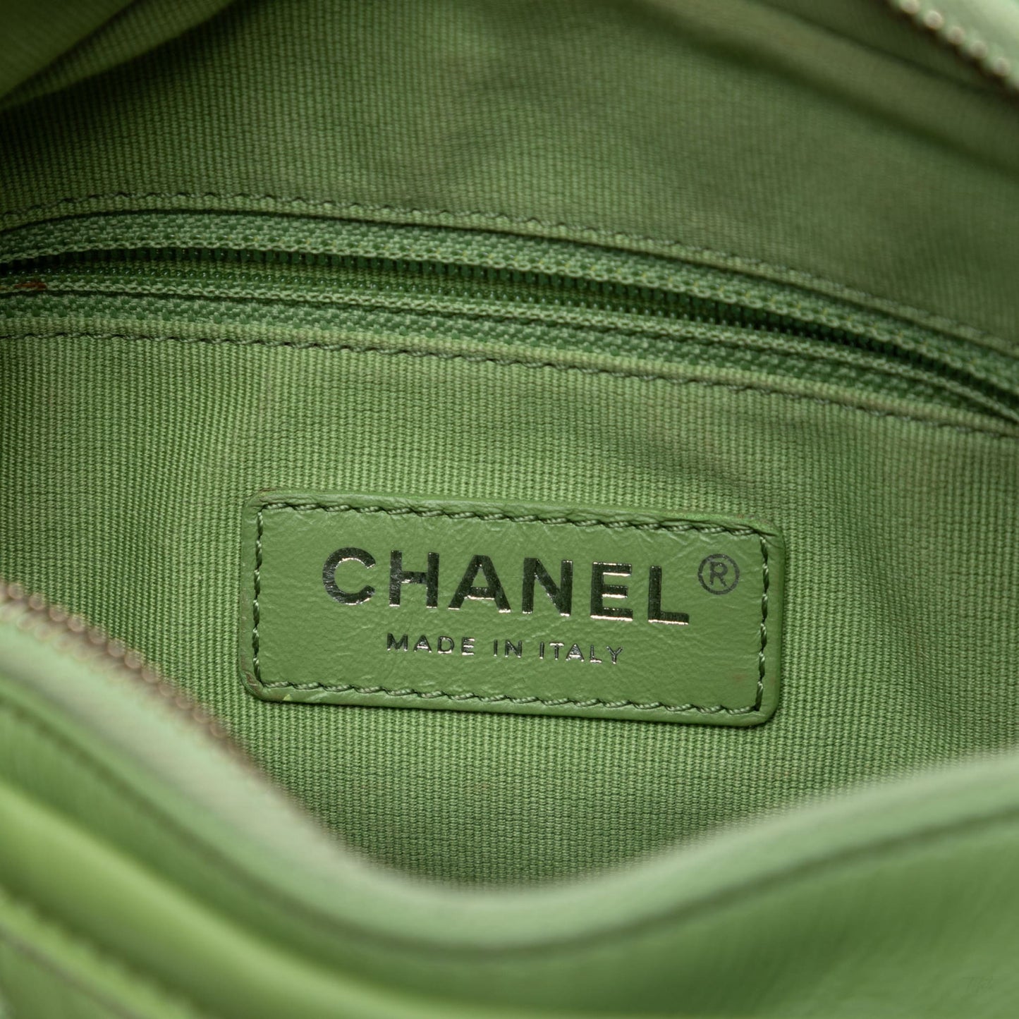 322606057 Chanel Small Quilted Aged Calfskin Gabrielle Hobo Green 5