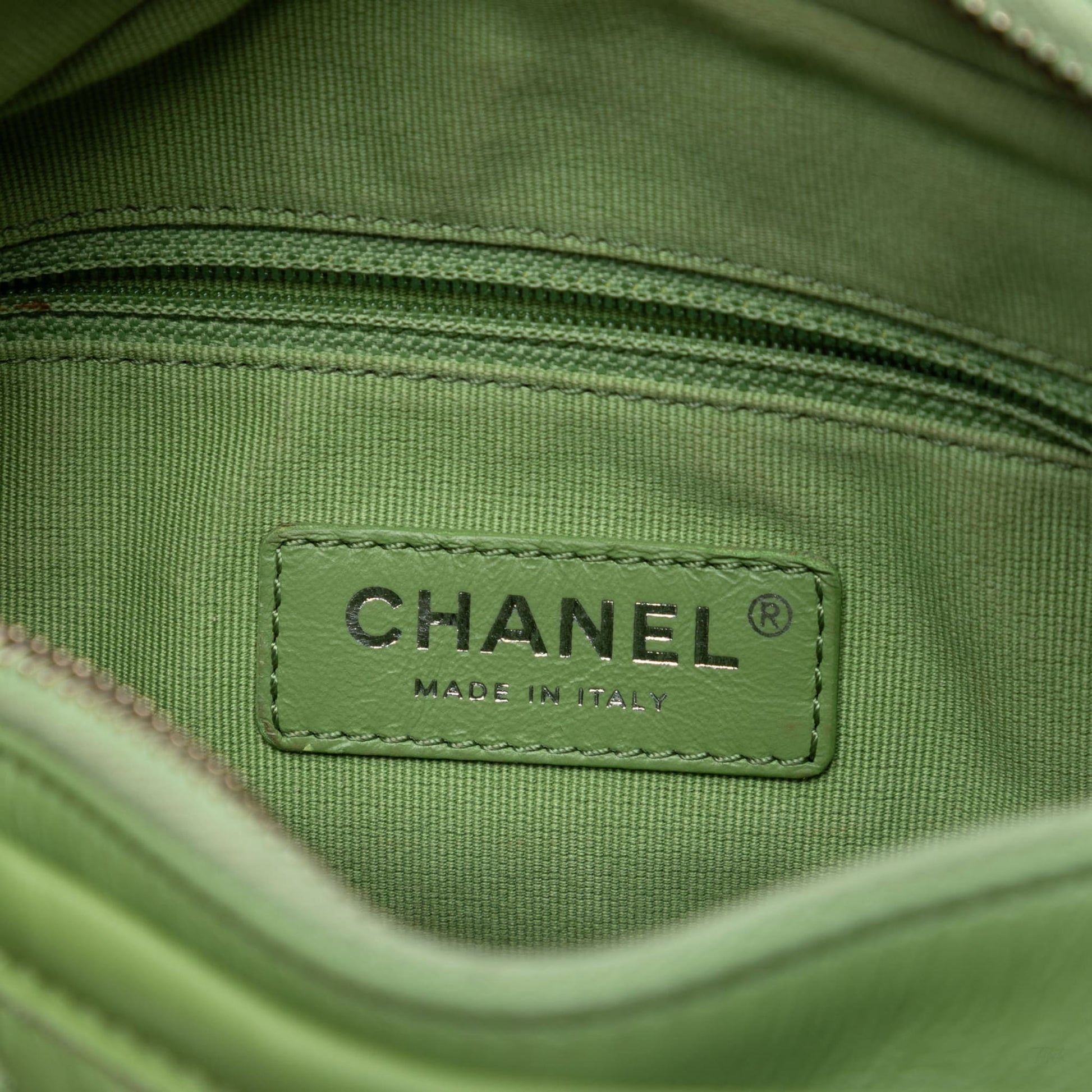 322606057 Chanel Small Quilted Aged Calfskin Gabrielle Hobo Green 5