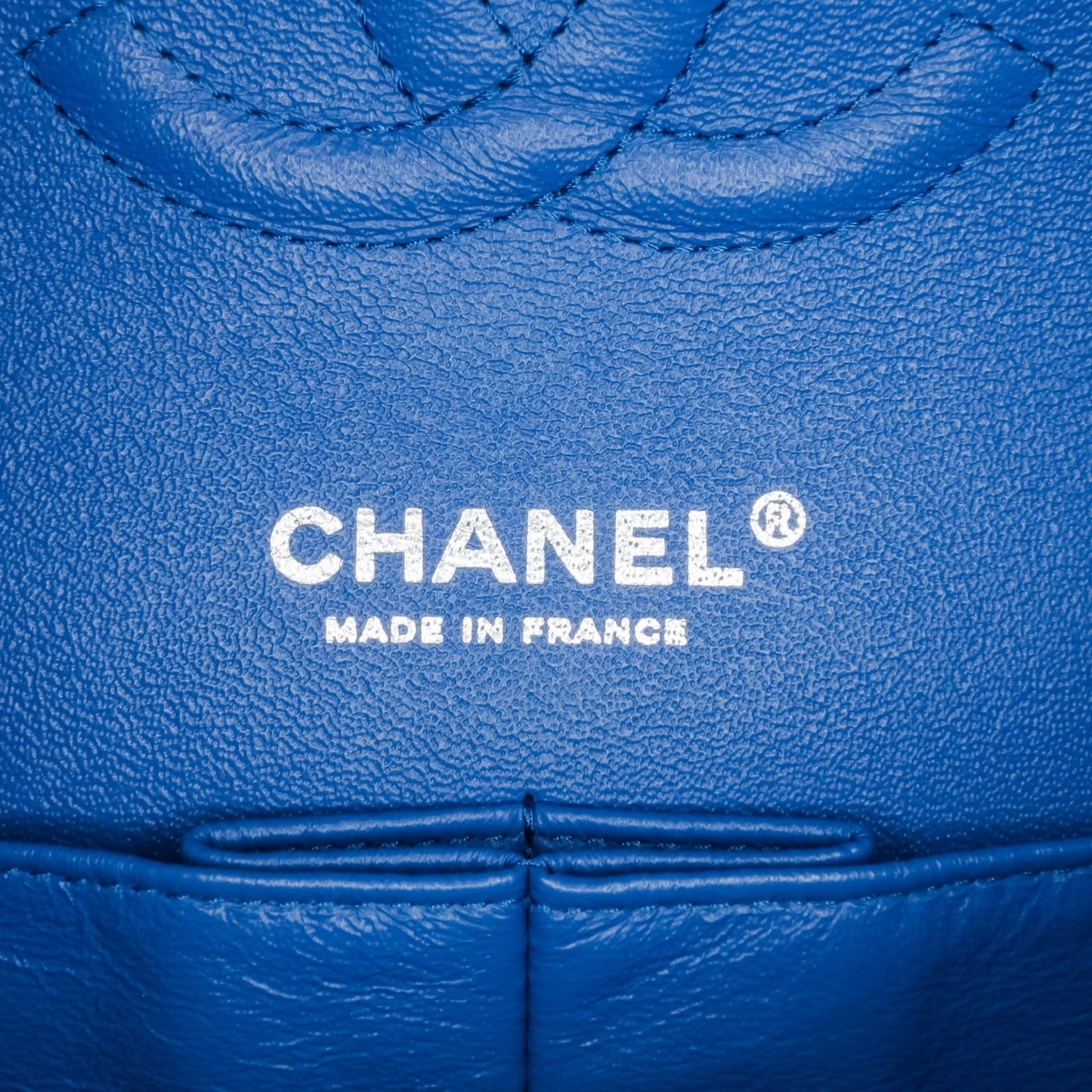 322606060 Chanel Medium Classic Chevron Caviar Double Flap Blue 5