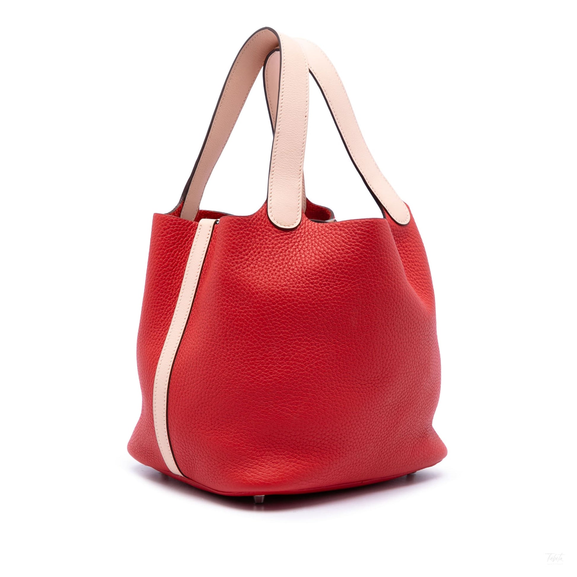 322606091 Hermès Bicolor Clemence and Swift Picotin Lock 22 Red 2