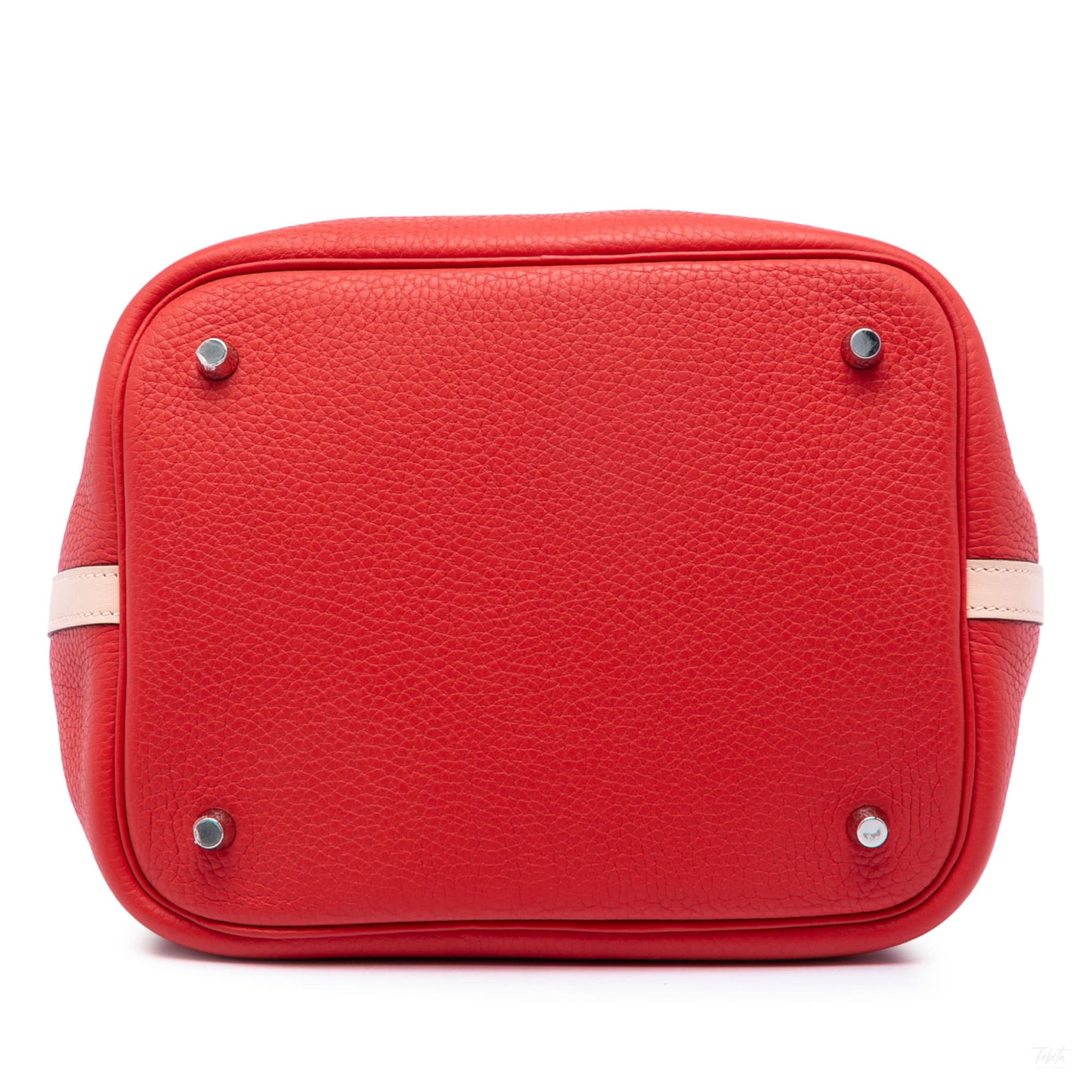 322606091 Hermès Bicolor Clemence and Swift Picotin Lock 22 Red 3