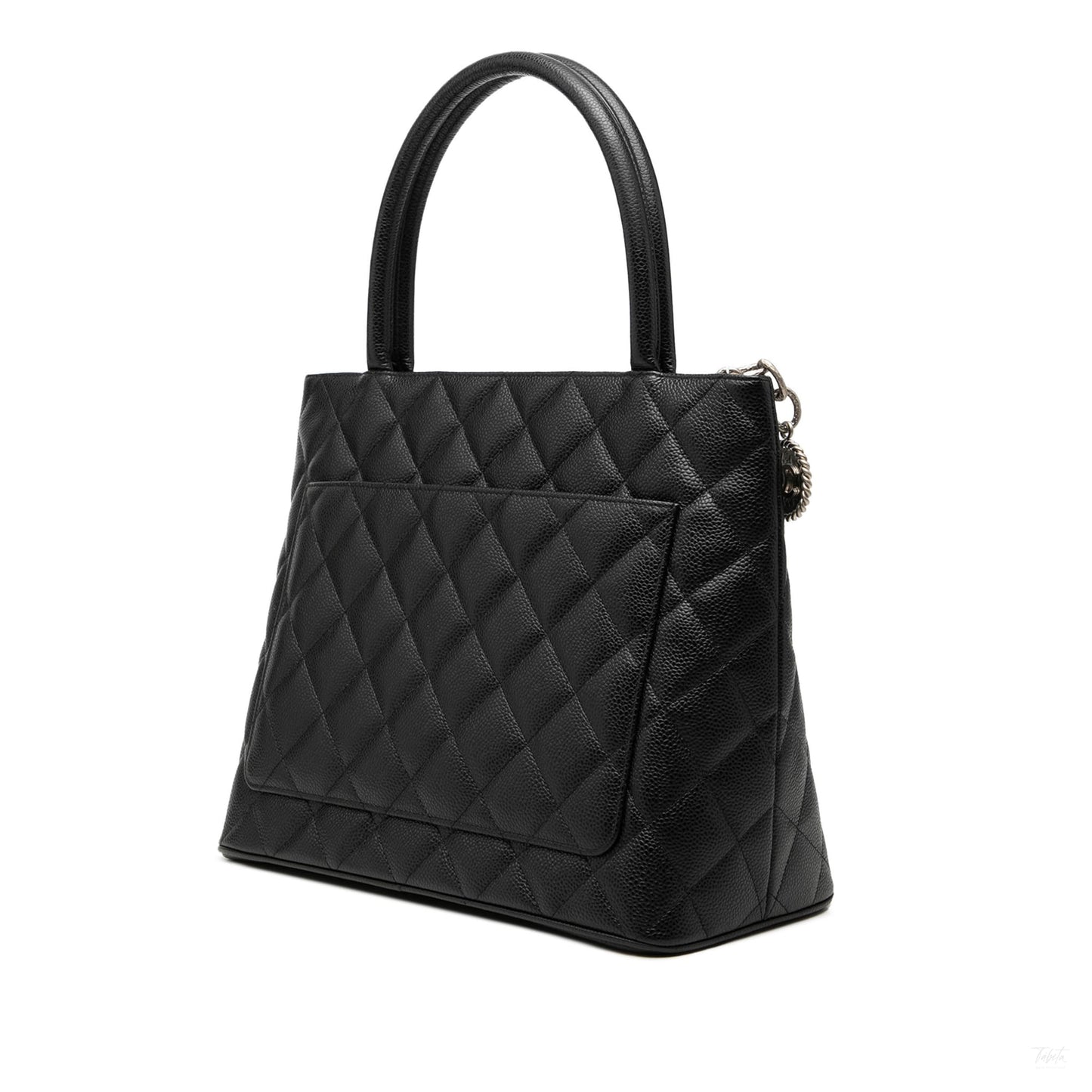 322606095 Chanel Caviar Medallion Tote Black 2