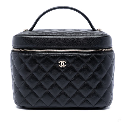 322606108 Chanel Medium CC Quilted Caviar Vanity Case Black 1