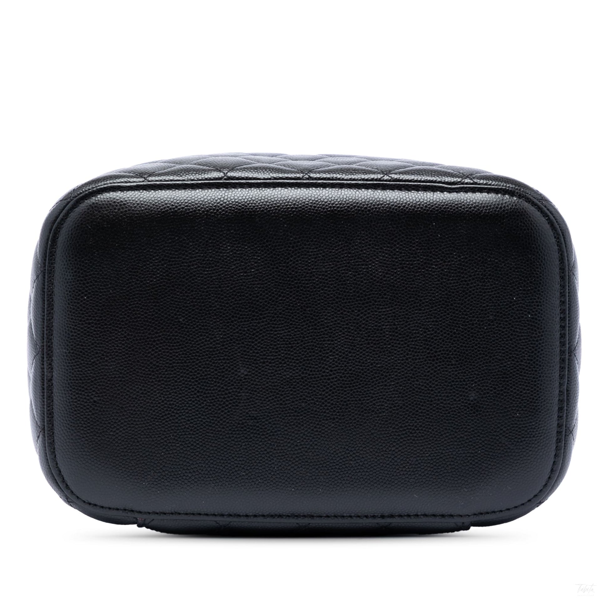 322606108 Chanel Medium CC Quilted Caviar Vanity Case Black 3