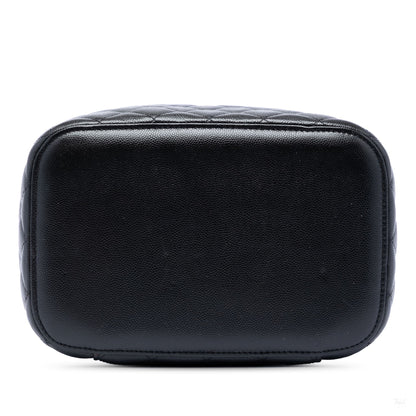 322606108 Chanel Medium CC Quilted Caviar Vanity Case Black 3