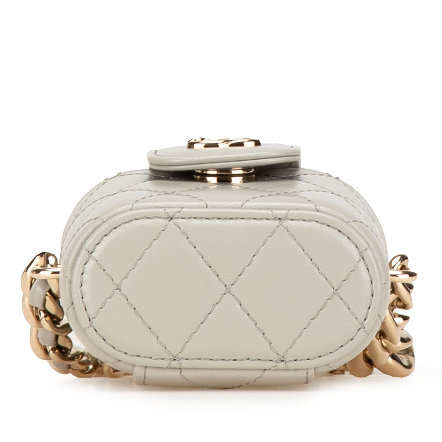 Vanity Case Mini Lambskin Leather Elegant Chain Quilted Crossbody Grey