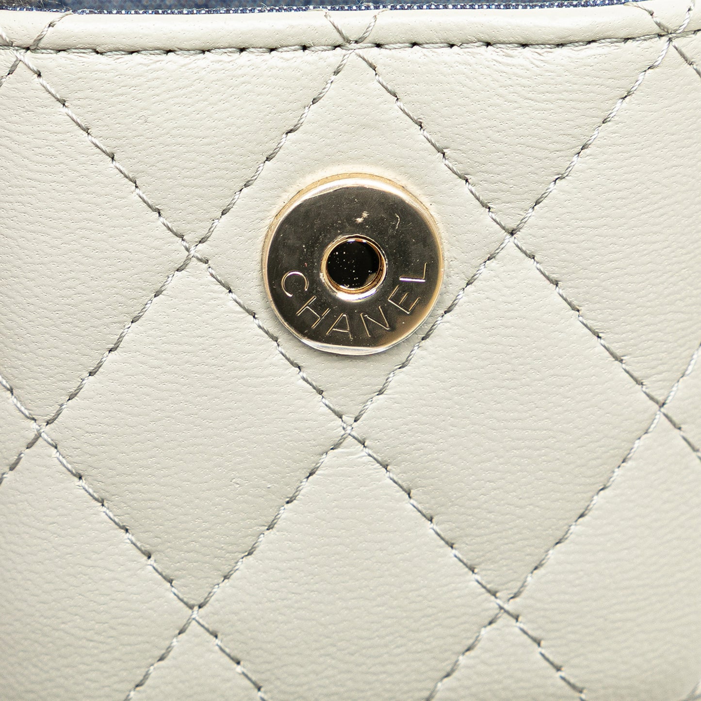 Vanity Case Mini Lambskin Leather Elegant Chain Quilted Crossbody Grey