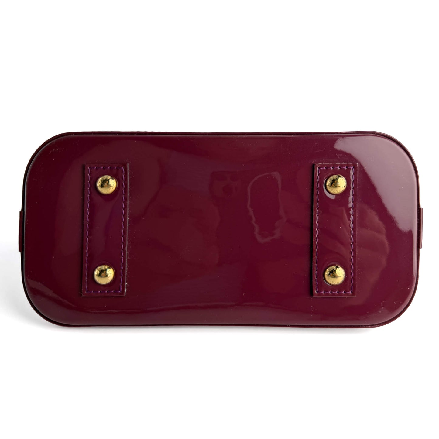 Alma BB Monogram Vernis Leather 2-Ways Top-handle Handbag Cherry Red