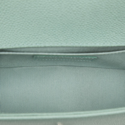 Boy Small Caviar Leather Chevron Flap Shoulder Bag Green