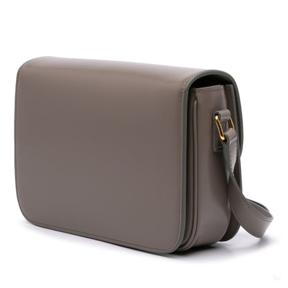 322606115 Triomphe Classique Shiny Calfskin Leather Flap Crossbody Brown 2