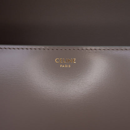 322606115 Triomphe Classique Shiny Calfskin Leather Flap Crossbody Brown 5