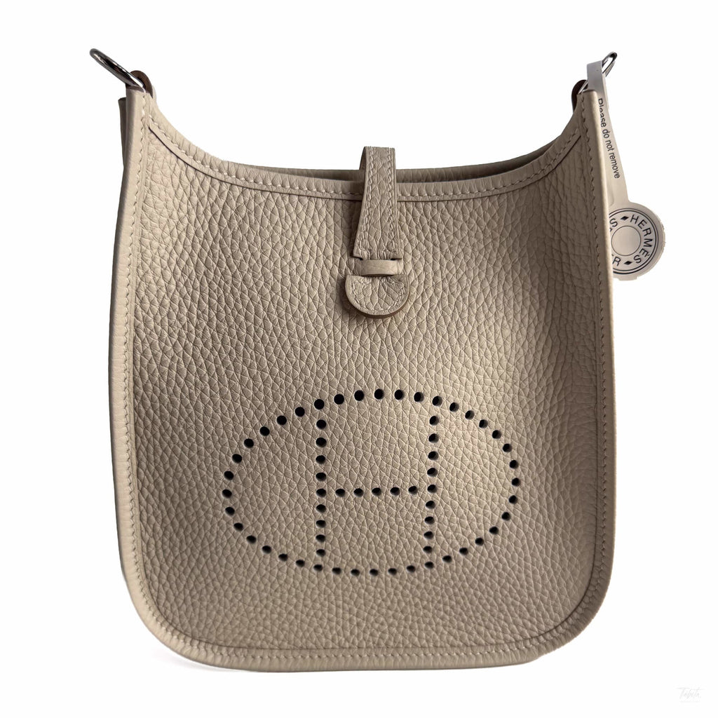 322606121 Hermes Evelyne 16 TPM Taurillon Clemence Leather Amazone Hobo Crossbody Craie (2)