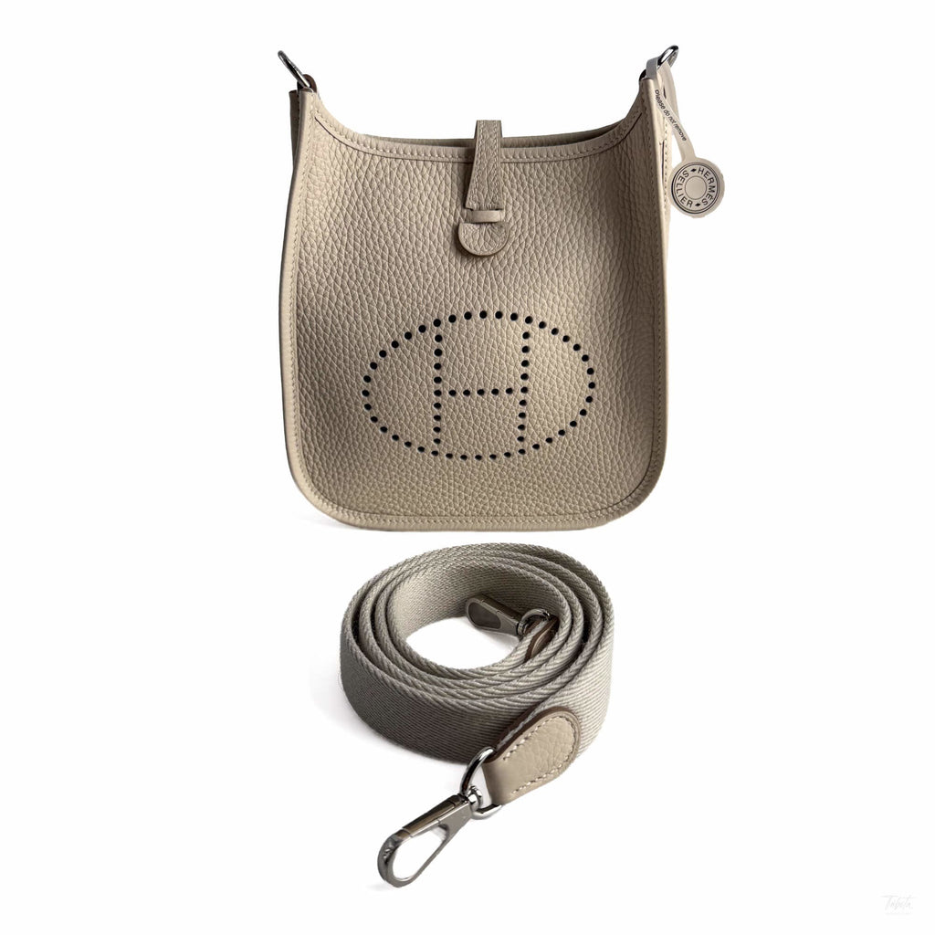 322606121 Hermes Evelyne 16 TPM Taurillon Clemence Leather Amazone Hobo Crossbody Craie (7)