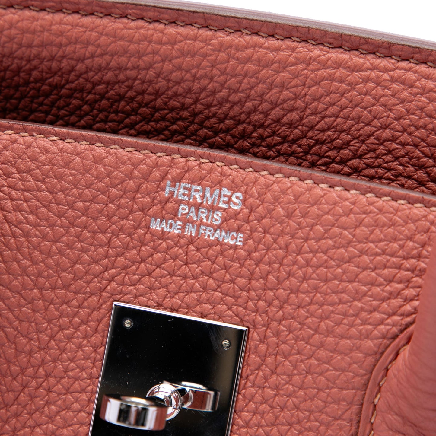322606128 Birkin 35 Togo Leather Top handle Bag Pink 5