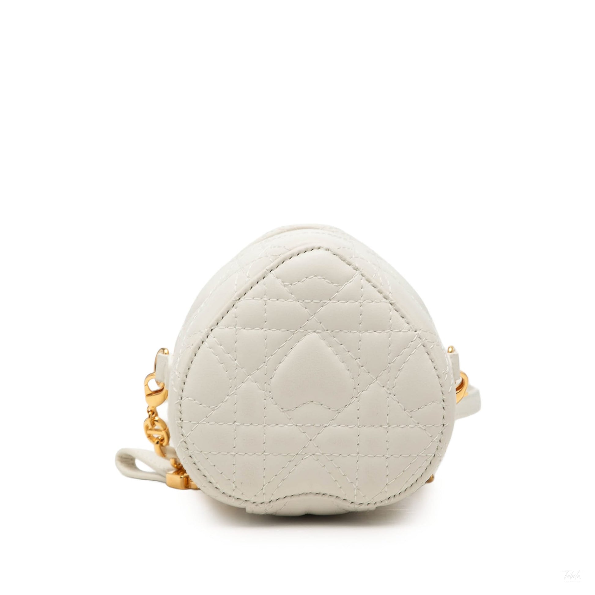 322606129 DiorAmour Micro Lambskin Leather Cannage Vanity Case Handbag White 3