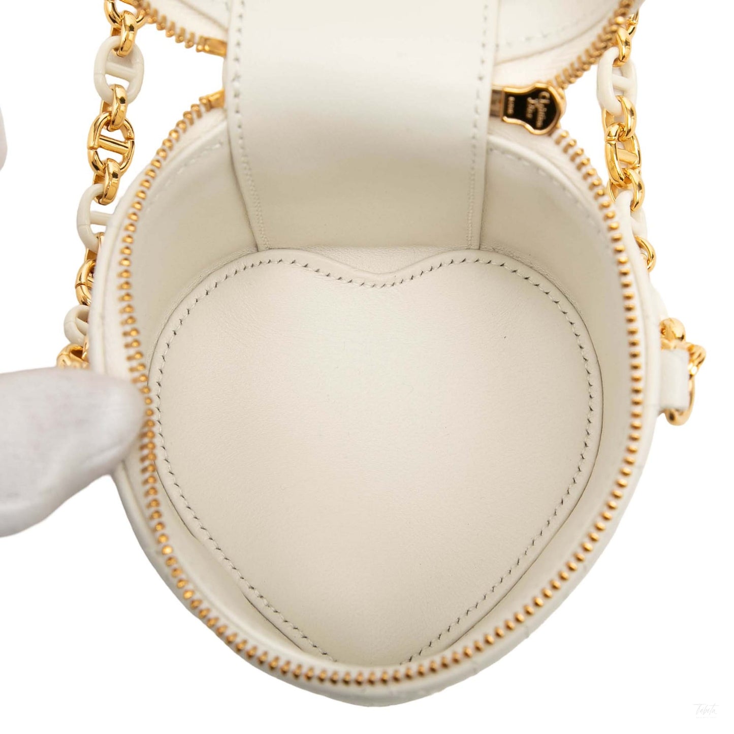 322606129 DiorAmour Micro Lambskin Leather Cannage Vanity Case Handbag White 4