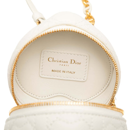 322606129 DiorAmour Micro Lambskin Leather Cannage Vanity Case Handbag White 5
