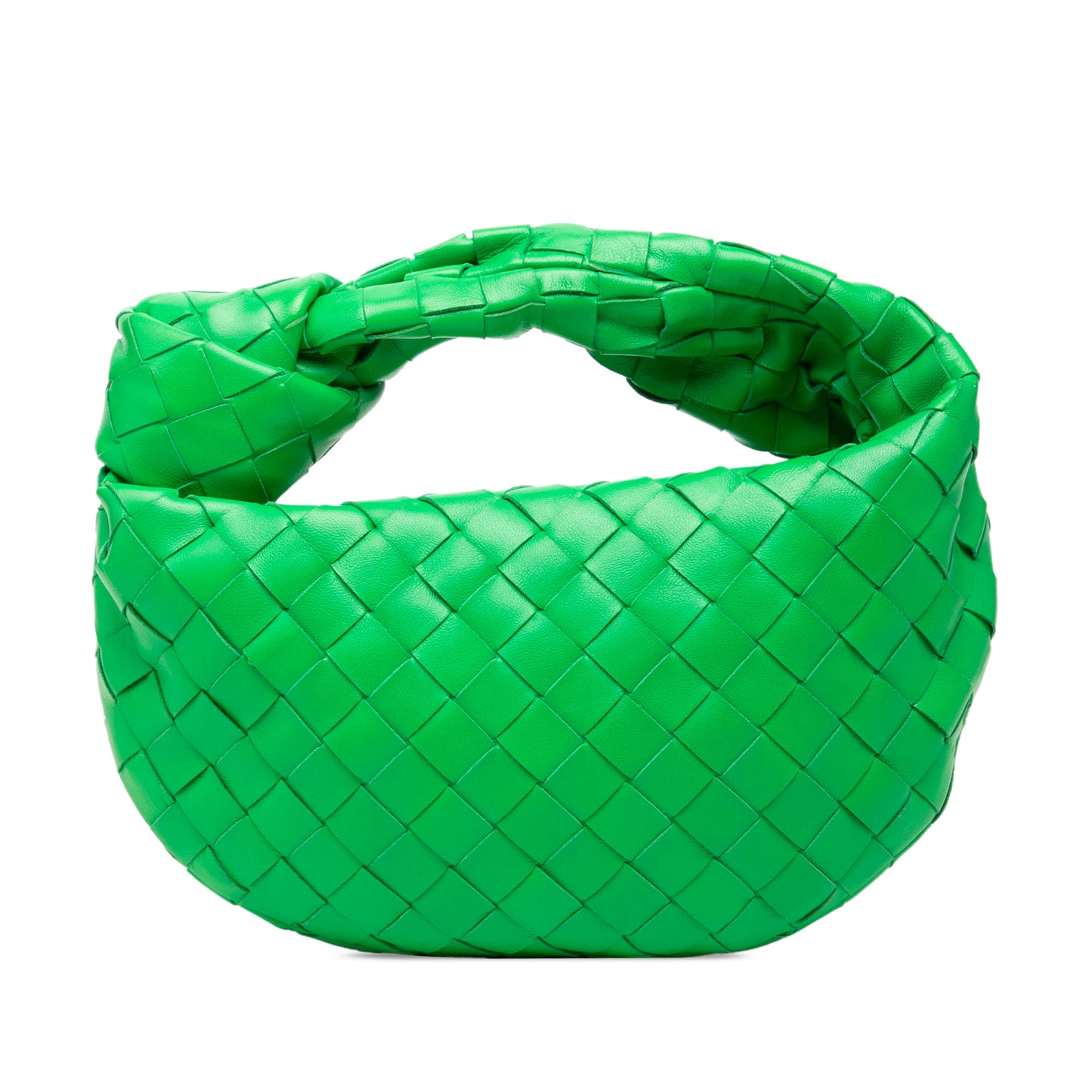 Jodie Mini Intrecciato Leather Hobo Handbag Green