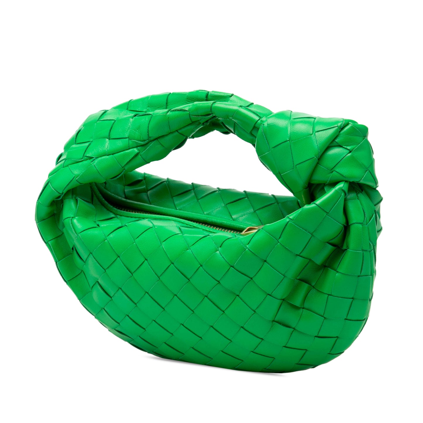 Jodie Mini Intrecciato Leather Hobo Handbag Green
