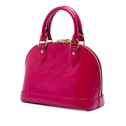 Alma BB Monogram Vernis Leather 2-Ways Top-handle Handbag Pink