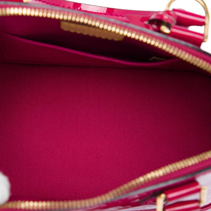 Alma BB Monogram Vernis Leather 2-Ways Top-handle Handbag Pink