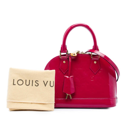Alma BB Monogram Vernis Leather 2-Ways Top-handle Handbag Pink