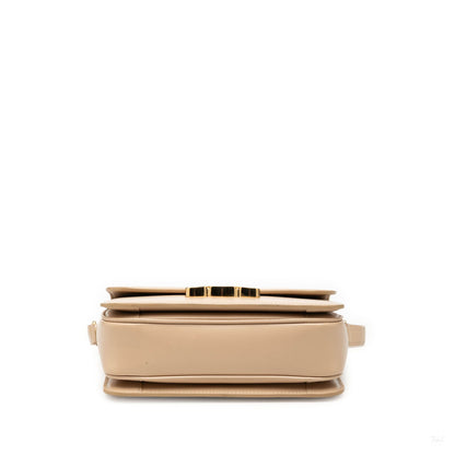 322606135 Triomphe Teen Shiny Calfskin Leather Flap Crossbody Beige 3