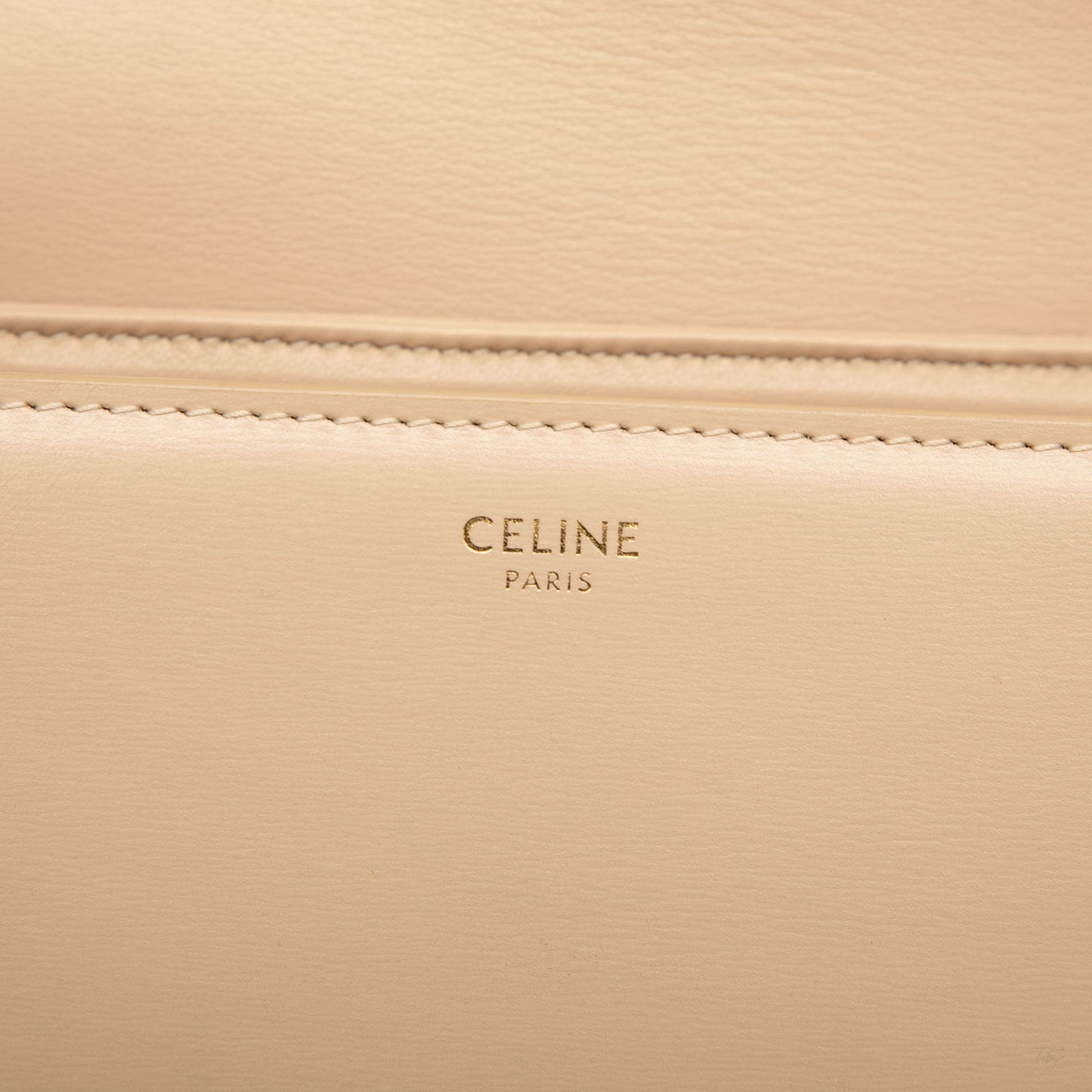 322606135 Triomphe Teen Shiny Calfskin Leather Flap Crossbody Beige 5