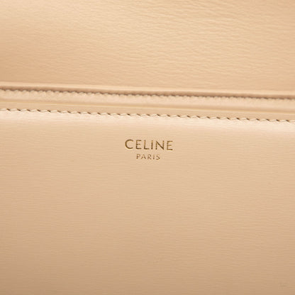 322606135 Triomphe Teen Shiny Calfskin Leather Flap Crossbody Beige 5