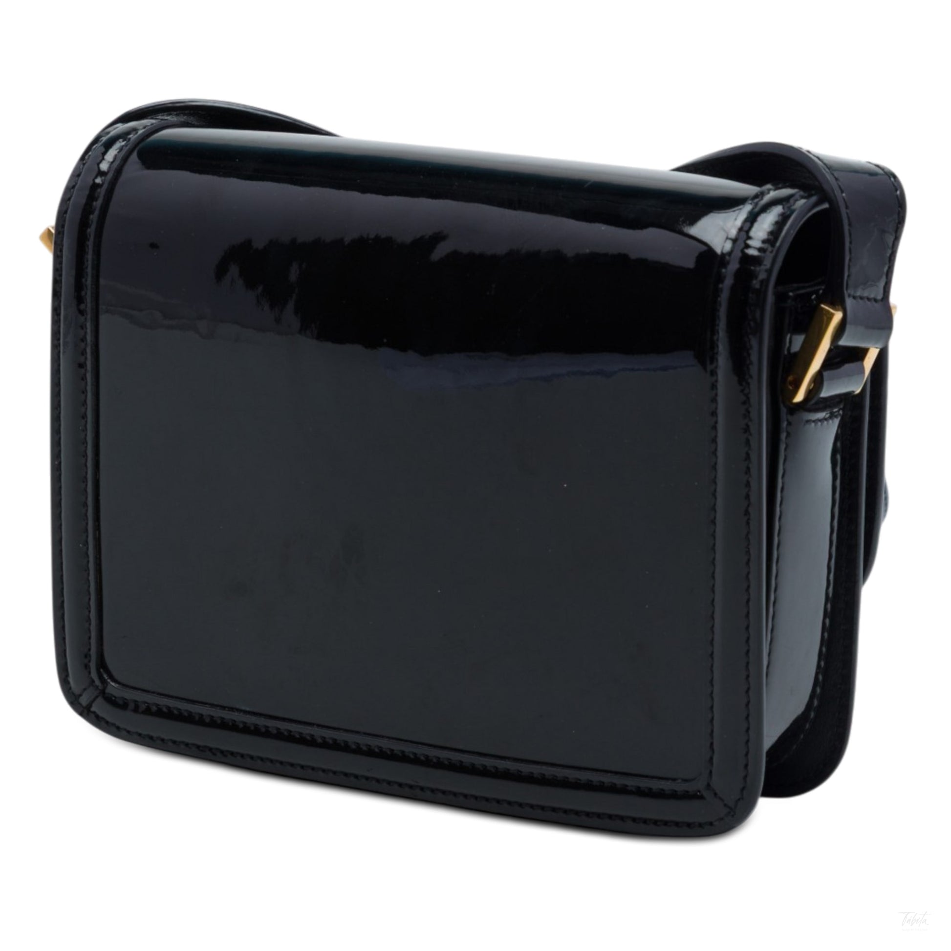 322606137 Solferino Small Patent Leather Flap Crossbody Black 2