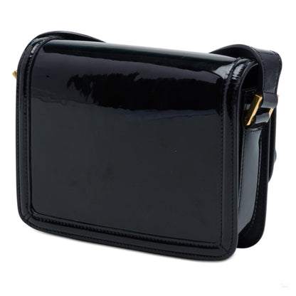 322606137 Solferino Small Patent Leather Flap Crossbody Black 2