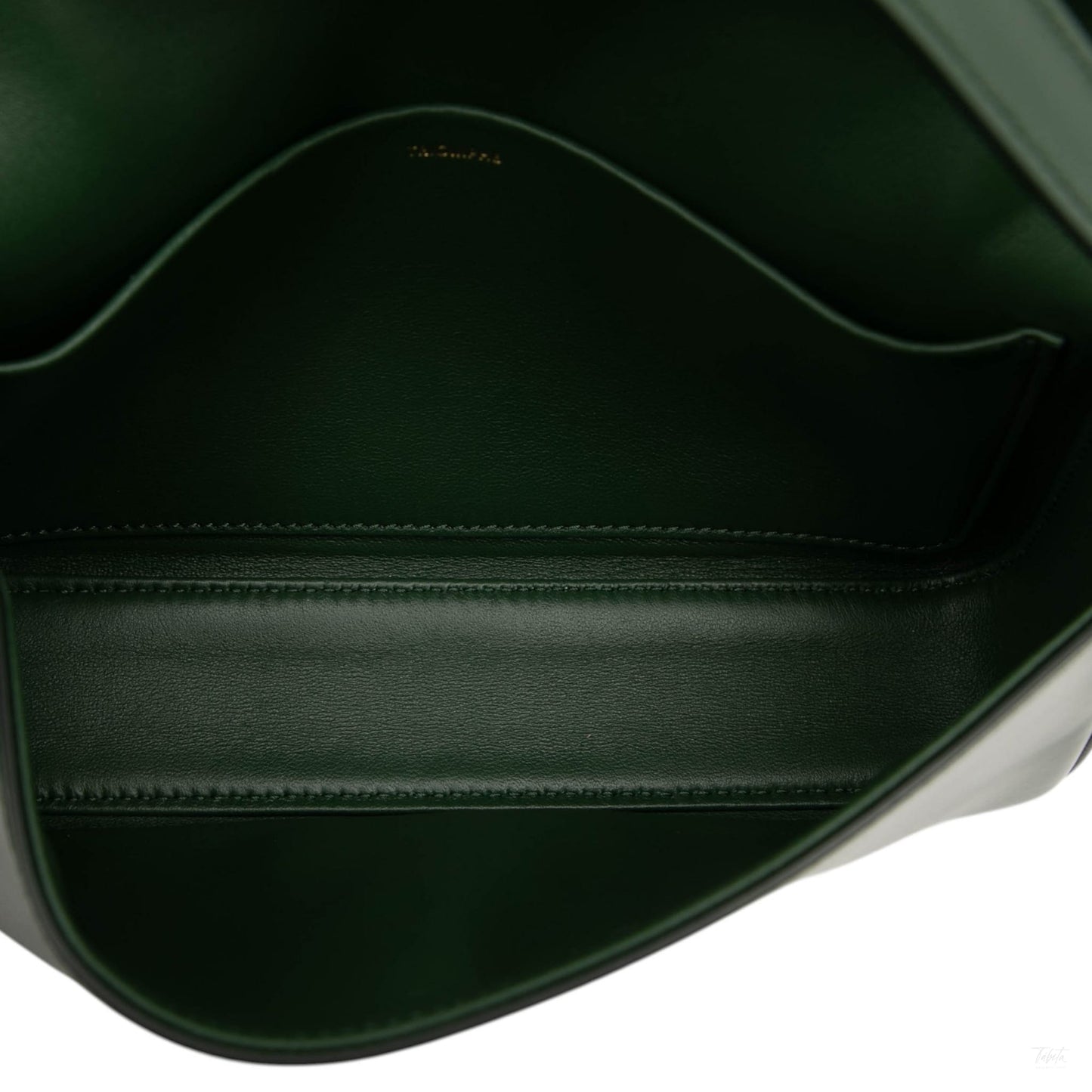 322606138 Claude Shiny Calfskin Leather Flap Crossbody Green 4