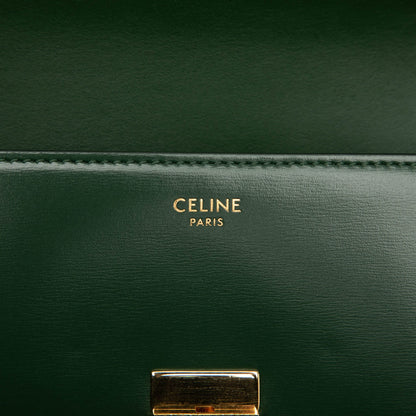 322606138 Claude Shiny Calfskin Leather Flap Crossbody Green 5
