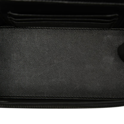 Vanity Case Small Lambskin Leather So Black Quilted with Chain Handbag Black