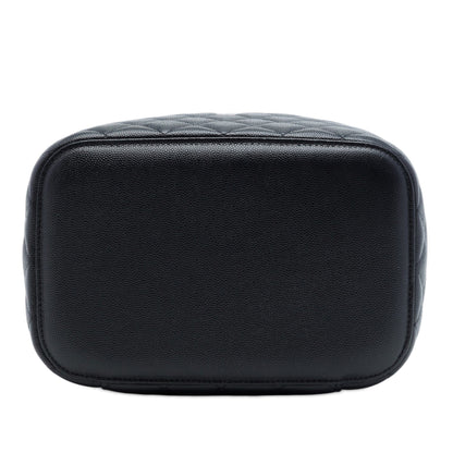 Vanity Case Medium Caviar Leather Top-handle Handbag Black