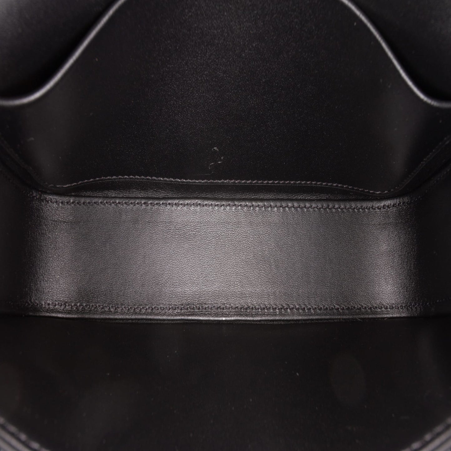 322607010 Claude Shiny Calfskin Leather Triomphe Flap Shoulder Bag Black 4