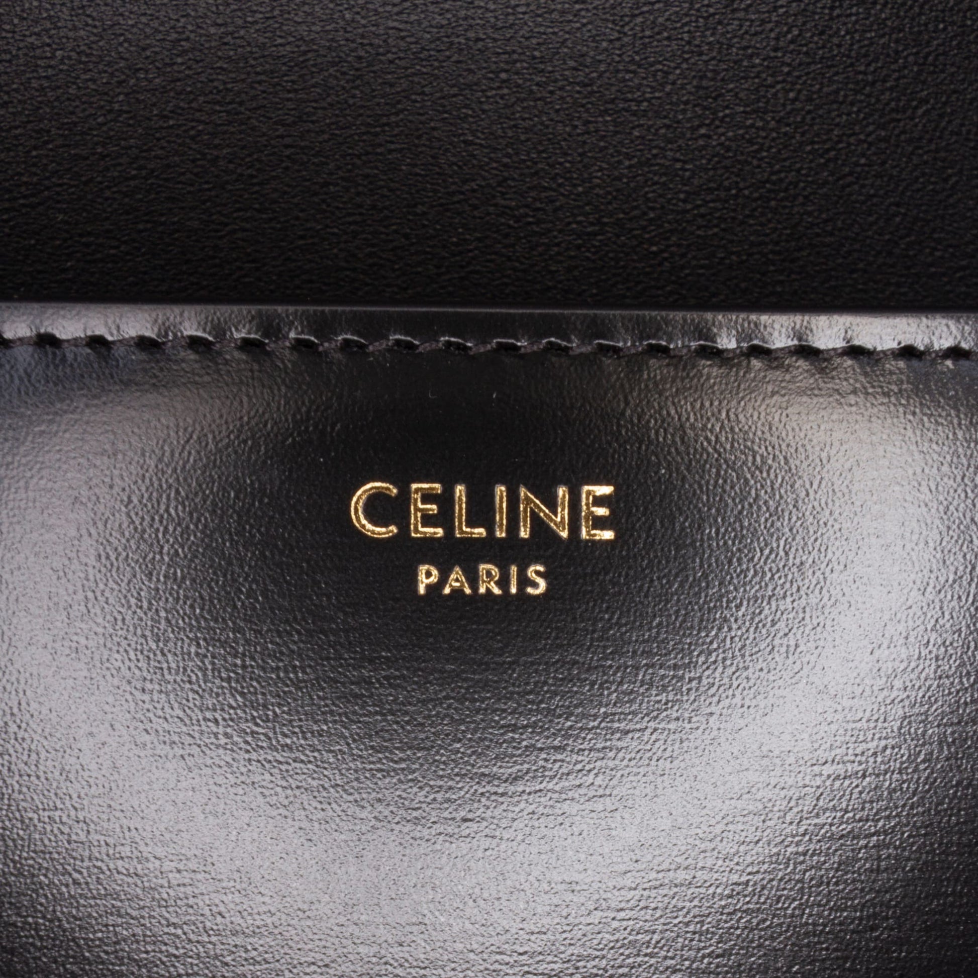 322607010 Claude Shiny Calfskin Leather Triomphe Flap Shoulder Bag Black 5