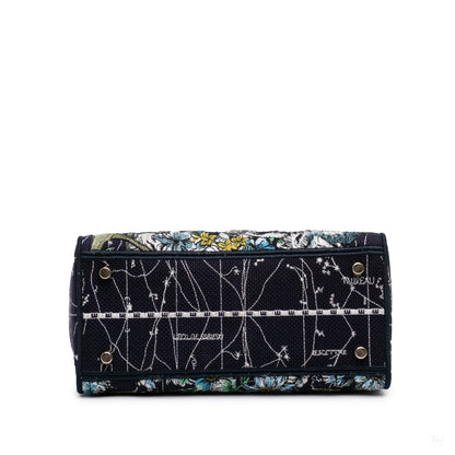 322607011 Lady D Lite Medium Canvas Embroidery Tote Handbag Blue 3