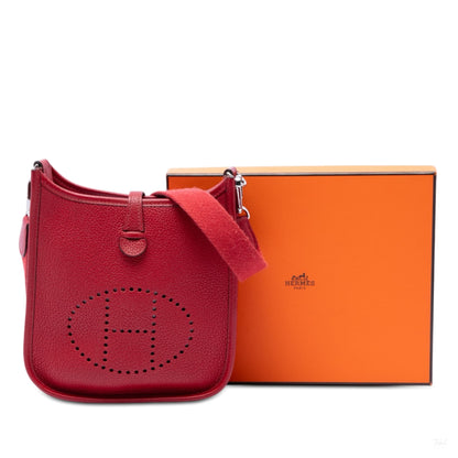 322607067 Evelyne 16 TPM Clemence Leather Hobo Crossbody Red 7