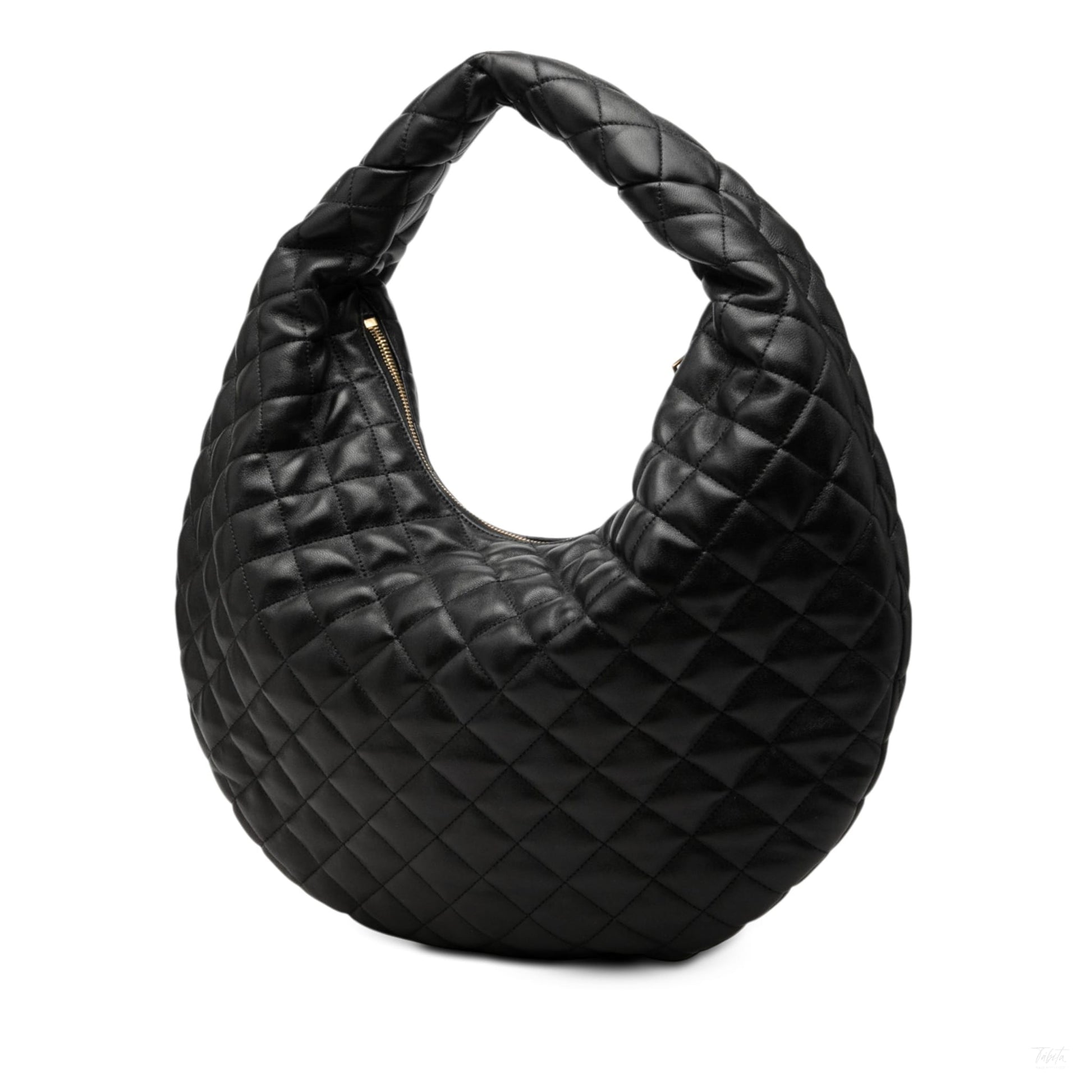 322607071 Icare Quilted Nappa Leather Hobo Shoulder Bag Black 2