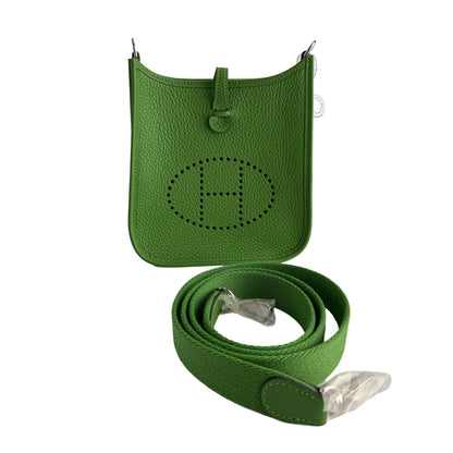 Evelyne 16 TPM Taurillon Clemence Leather Amazone Hobo Crossbody Vert Yucca 
