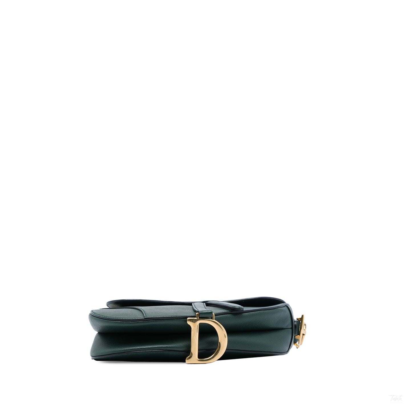 322607119 Saddle Grained Calfskin Leather No Strap Handbag Green 3