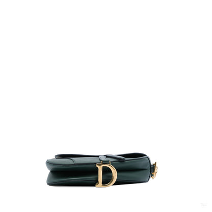 322607119 Saddle Grained Calfskin Leather No Strap Handbag Green 3