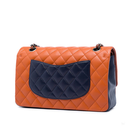 322607120 Classic Double Flap Medium Lambskin Leather Matelassè Shoulder Bag Tricolor 2