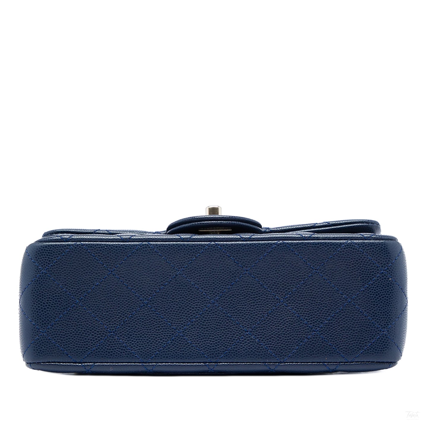 322608019 Classic Single Flap Mini Caviar Leather Matelassè Shoulder Bag Blue 3