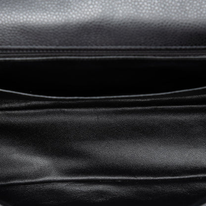 322608020 Classic Single Flap Jumbo Caviar Leather Matelassè Handbag Black 4