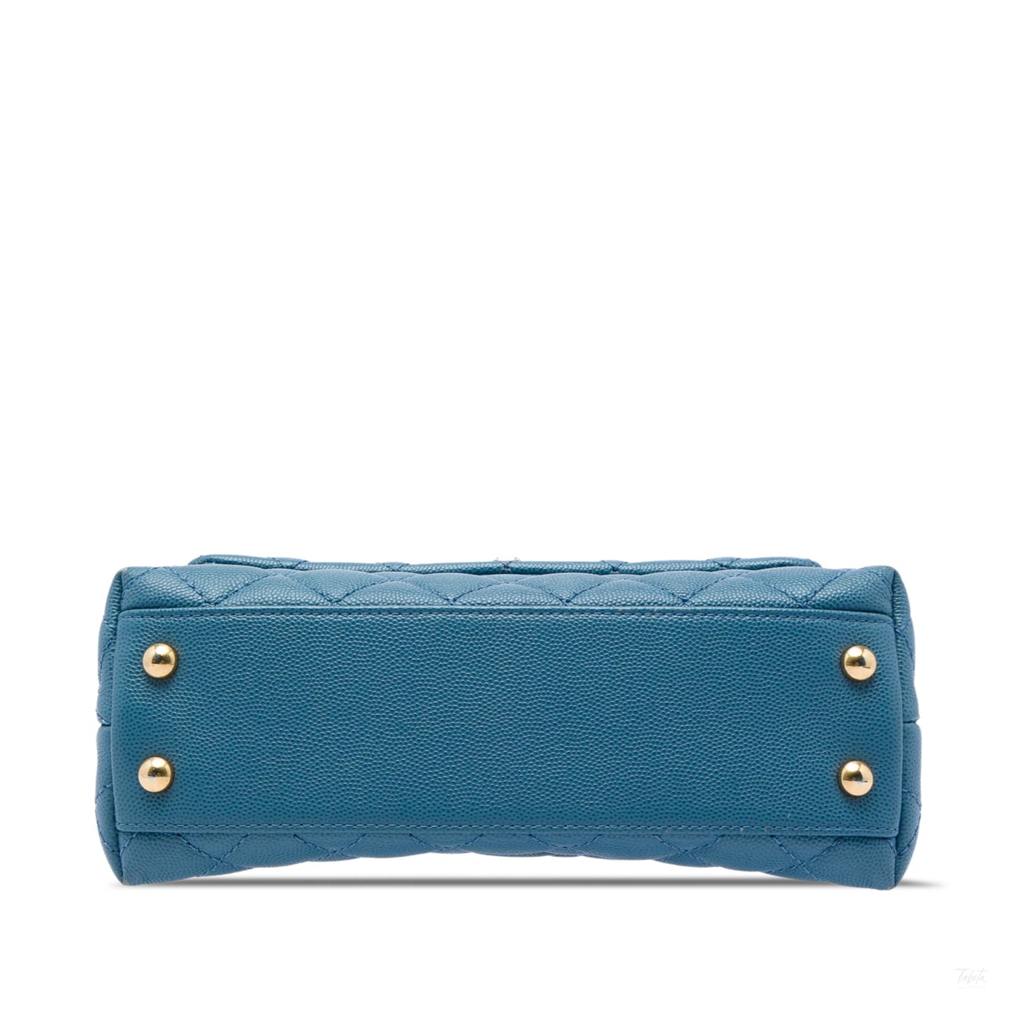 322608023 Coco Small Caviar Leather Top handle Shoulder Bag Blue 3