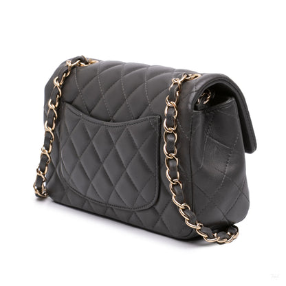 322608025 Classic Single Flap Mini Lambskin Leather Matelassè Shoulder Bag Grey 2