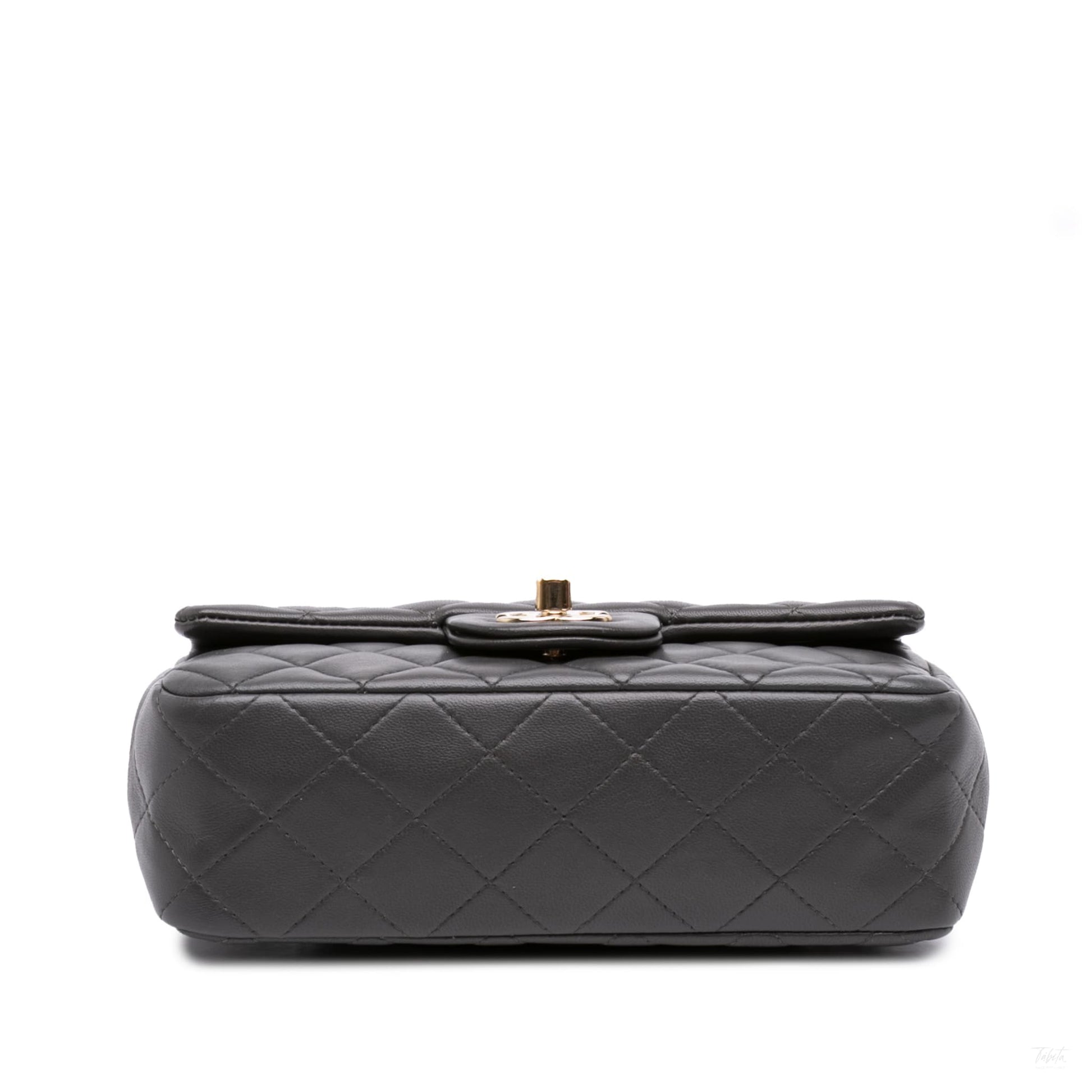322608025 Classic Single Flap Mini Lambskin Leather Matelassè Shoulder Bag Grey 3