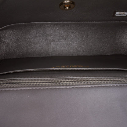 322608025 Classic Single Flap Mini Lambskin Leather Matelassè Shoulder Bag Grey 4